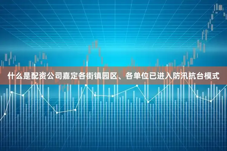 什么是配资公司嘉定各街镇园区、各单位已进入防汛抗台模式